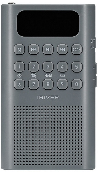 아이리버 효도라디오 휴대용 라디오 스피커 블루투스 MP3 microSD 재생 FM라디오 USB-C충전 알람 듀얼이어폰 IRS-C808, 그레이