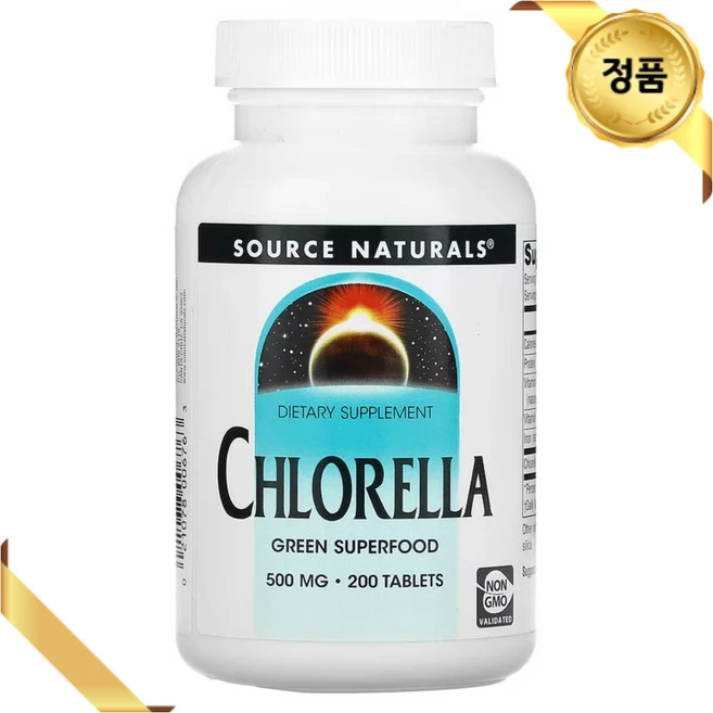 소스내츄럴스 클로렐라 500mg 200 정 비타민A 철분 단백질 비타민B12 비건, 1개, 200정 - 쿠팡