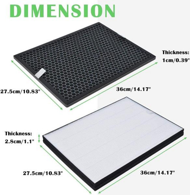 필립스 공기 청정기 시리즈용 헤파 교체 필터 FY1413/40 활성 탄소 및 FY1410/40 AC1214/1215/1217 AC2729, 한개옵션0, 1개