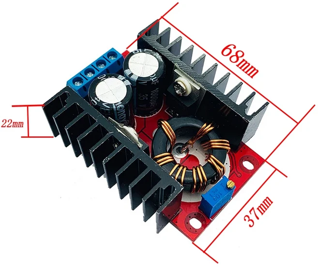 DC 9A 300W 150W 부스트 컨버터 스텝 다운 벅 전원 모듈 0-100V 10A 디지털 전압계 전류계 듀얼 디스플레이, 03 150W Module