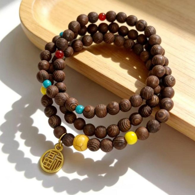 염주 액막이 레이어드 팔찌