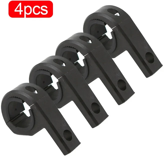 오토바이 LED 헤드 라이트 클램프 브래킷 튜브 마운트 키트 검정색 플라스틱 조절 가능, 01 4pcs