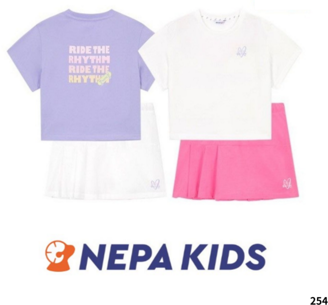 [백화점 매장판] 네파 키즈 NEPA 여아 치마세트 여름 라운드 크루넥 스커트 치마 걸즈 스커트세트