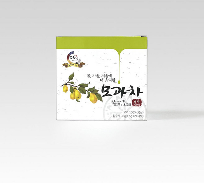 [본사직영] 다예 100%국산 모과차 생분해 삼각티백 24티백, 36g, 24개입, 16개