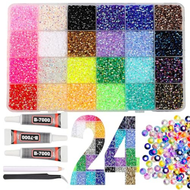 Resin Jelly Rhinestones for Bedazzling Multicolor 3mm Flatback Gems for Bedazzling, 24 colors