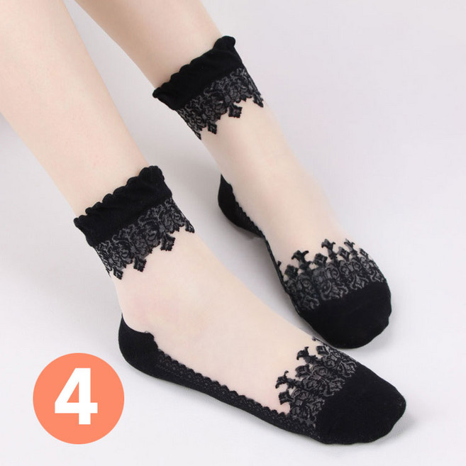 우아한 시스루 레이스 스타킹 양말