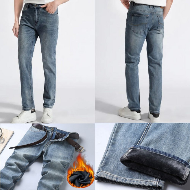 글리멜로 남성용 데일리 베이직 테이퍼드 데님 사계절 청바지