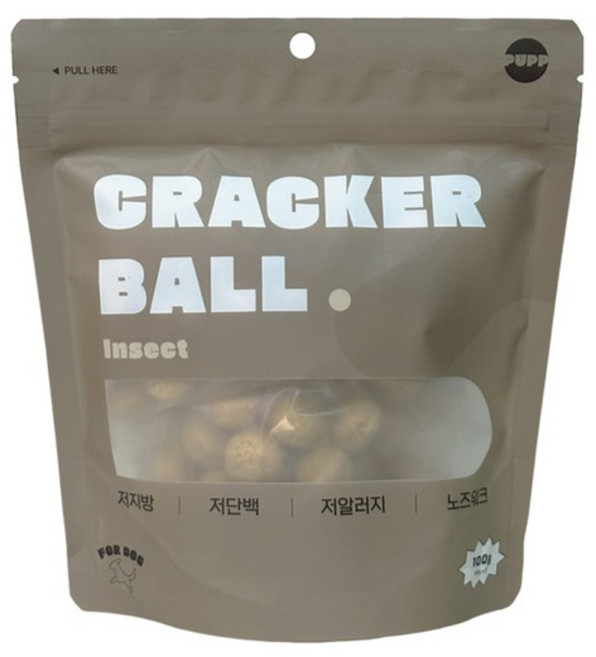 강아지 퍼프 크래커볼 저알러지 저칼로리 애견 간식, 1개, 100g, 인섹트