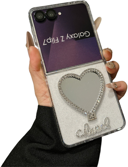 윰스모르 하트거울 갤럭시 Z 플립 실리콘 케이스