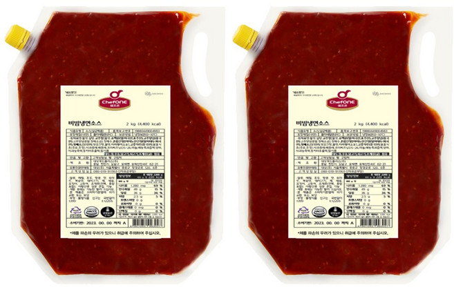 대상 쉐프원 비빔냉면소스, 2kg, 2개