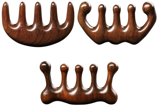 나무괄사 우드 경락마사지 두피관리 림프순환마사지 리프팅, 1세트