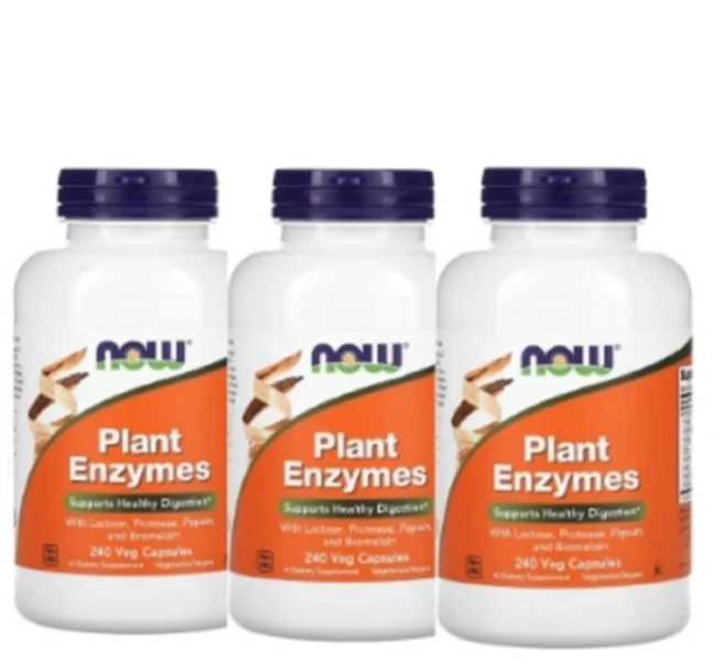 2+1 나우푸드 식물 효소 베지 캡슐 240정 아밀라아제 브로멜라인 파파인 - 쿠팡