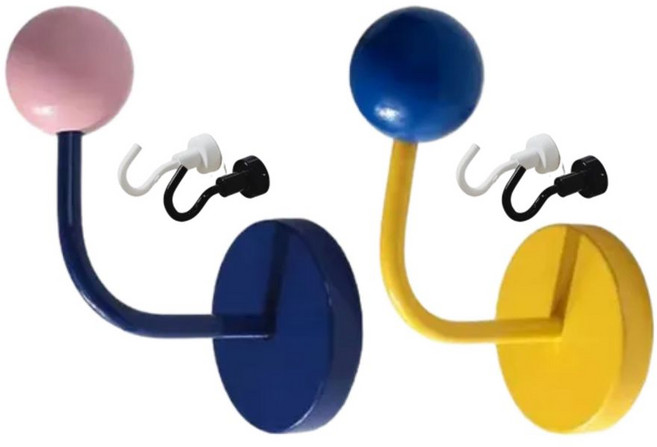 투투텐텐 비비드 마그네틱 후크걸이, 1개, 블루+ 옐로우 세트