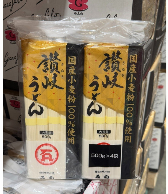 石丸製麵 讚岐細烏龍麵 500公克 X 4包, 500g, 4個