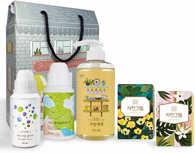 자연그램 주방을 부탁해 주방 세제 선물세트, 1세트