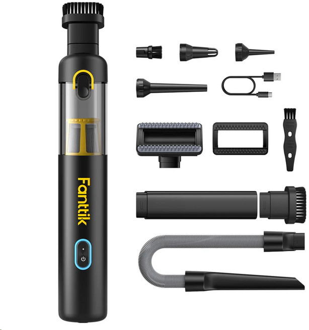 판틱 Fanttik V8 Apex 19000Pa 4in1 차량용 무선 핸디청소기 에어건 송풍기, 블랙