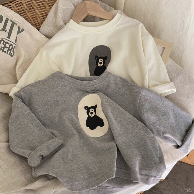 [앙디] F상의 텝베어 (FE048)_(아동복 아동옷 의류 남아용 공용 봄가을 라운드티 기본티 곰돌이 이너티 긴팔티)