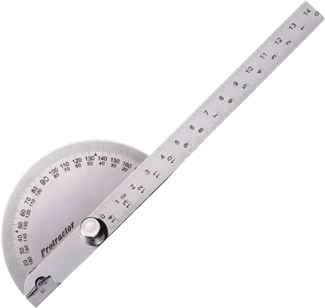 스테인리스 각도자 분도기 90*150mm 180도 양방향 레이저 눈금 고정밀 측정, 1개