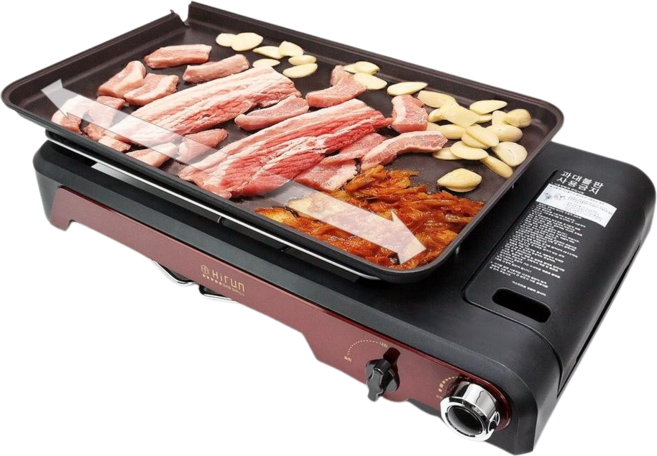 국산 와이드 가스 그릴 캠핑 버너 휴대용 고기불판, 1세트