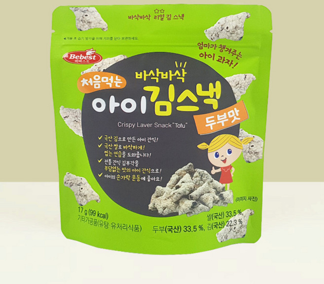 베베스트 처음먹는 아이 김스낵 17g, 두부맛, 1개