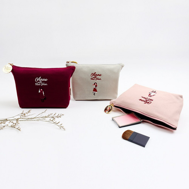 빨간머리 앤 오너먼트 파우치 3colors, 버건디