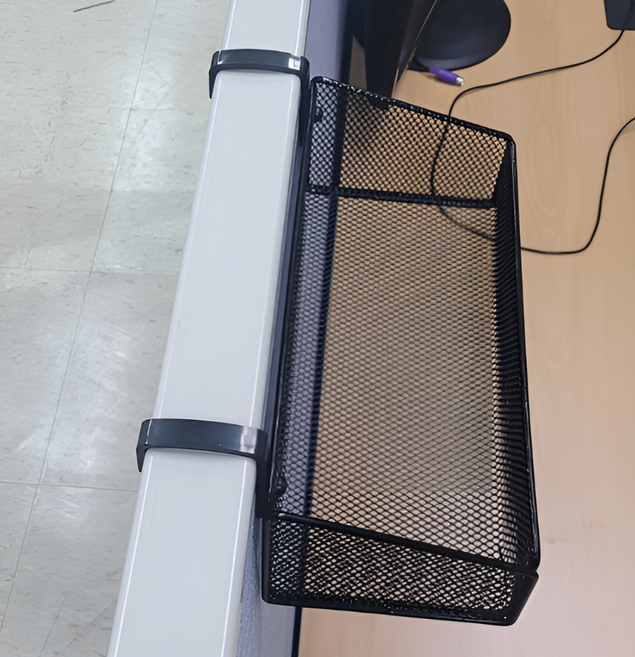 와이로리 파티션 선반 걸이 철재 책상 정리 45mm, 1개, Black 대형 Hook