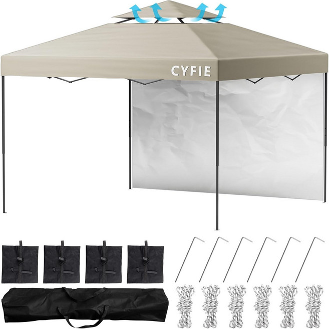 접이식 캐노피 야외 캠핑 천막 방수 야외용 캐노피 텐트 설치간편 그늘막, 카키