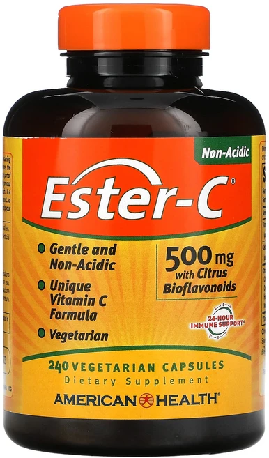 아메리칸헬스 Ester-C 시트러스 바이오플라보노이드 함유 500mg 베지캡슐 240정, 5개 - 쿠팡