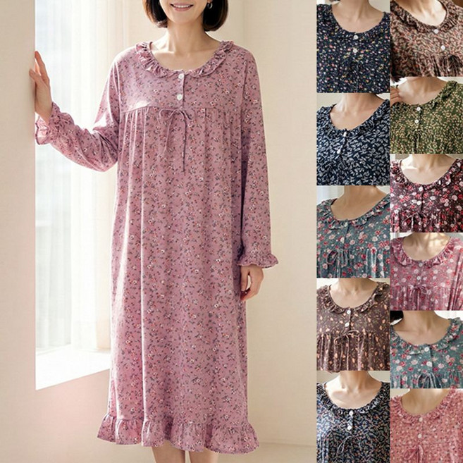 로즈맘 엄마옷 로즈맘 동빈리본피치기모홈웨어원피스