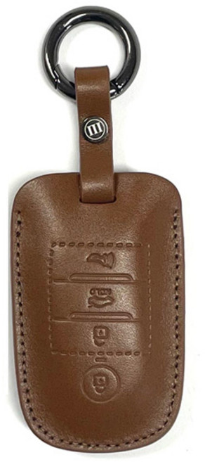 아이루스 가죽 스마트 키케이스 자동차 차키케이스 키홀더 현대 기아 제네시스, K-1, 브라운