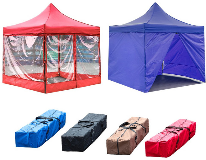 리브포어스 벨크로타입 접이식 캐노피 천막+프레임+바람막이(일반/투명)+천막가방, [벨크로]지붕+프레임+일반4면바람막이+천막가방, 2mx2m, 베이지