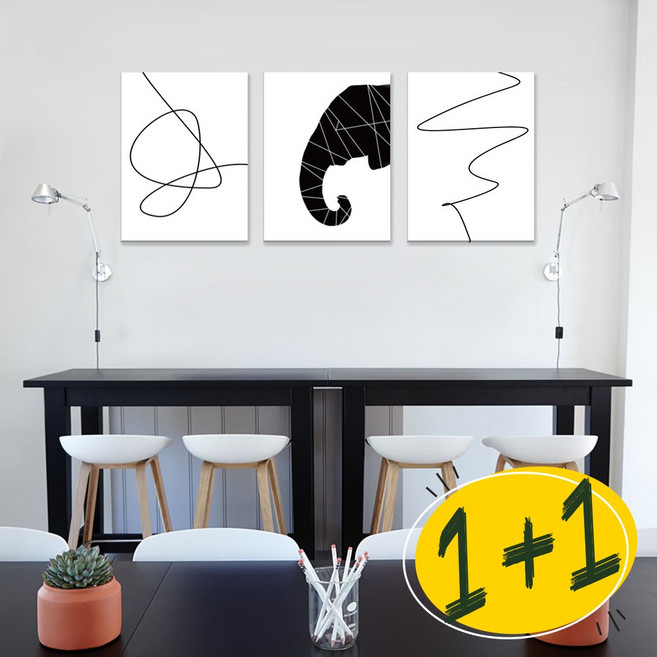 라인1 캔버스액자 1+1 라인드로잉 드로잉액자, 30x40