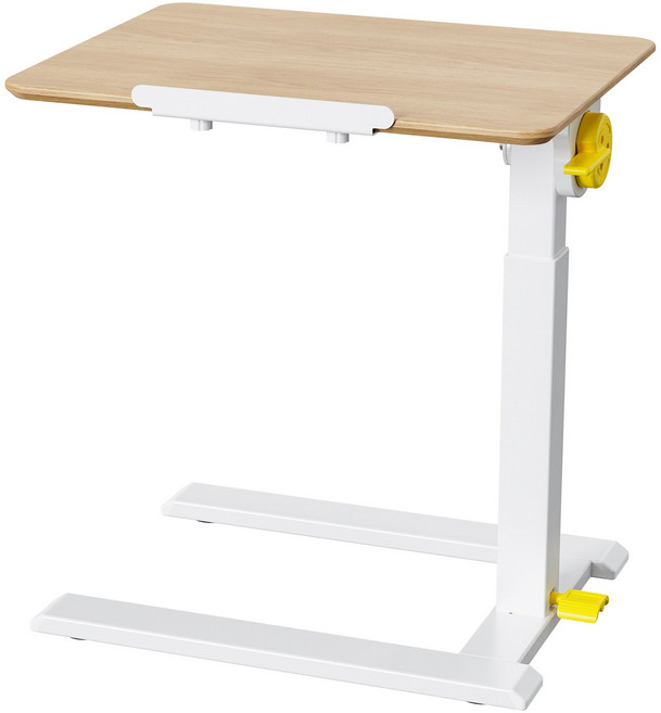 ETHU 사이드 테이블 유압식 높낮이 각도조절가능 스탠딩 테이블 보조책상, 원목색