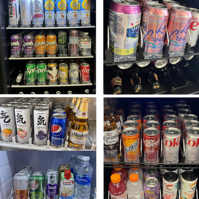 [스마트박스]냉장고 캔 음료수 자동 정리 트레이 진열대 캔 수납 냉장고 수납, 1개, 화이트 3열