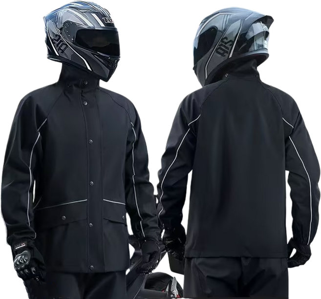 가남 오토바이우의 초강력 방수 자전거 낚시 등산 작업용 비옷 상하의 세트, 블랙