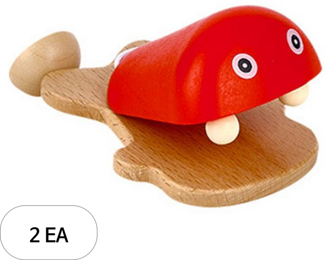 캐스비 맑은소리 원목 물고기 캐스터네츠 10 x 5 cm KBN2458, 랜덤, 2개