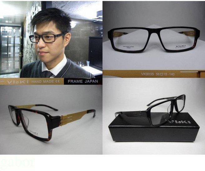 Vioki 9035 膠框金屬腳眼鏡 日本製 3D無螺絲設計 變色鏡片 霧黑色框