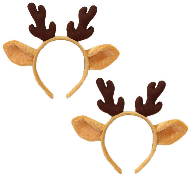 크리스마스 파티 머리띠 인싸템, 2개, 11.루돌프사슴뿔 브라운