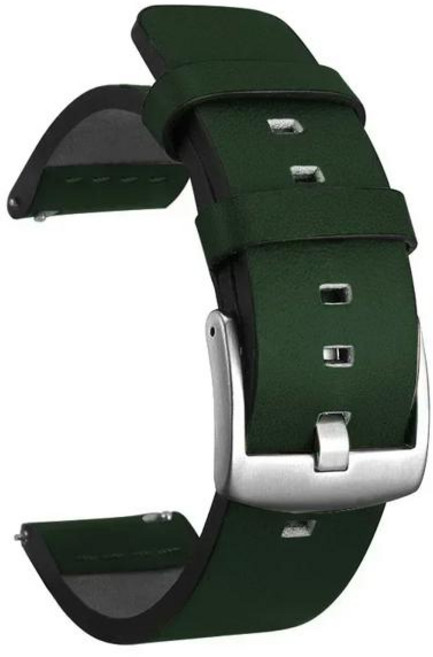 호환 20mm 22mm 시계 밴드 퀵 릴리스 가죽 스트랩 갤럭시 시계 3 Active2 40 44mm 화웨이 gt 2 밴드 18 24mm, Green Silver