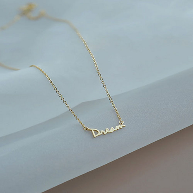 숑스샵 14k DREAM 이니셜 드림 팬던트 레터링 골드 체인 은목걸이 실버 S925
