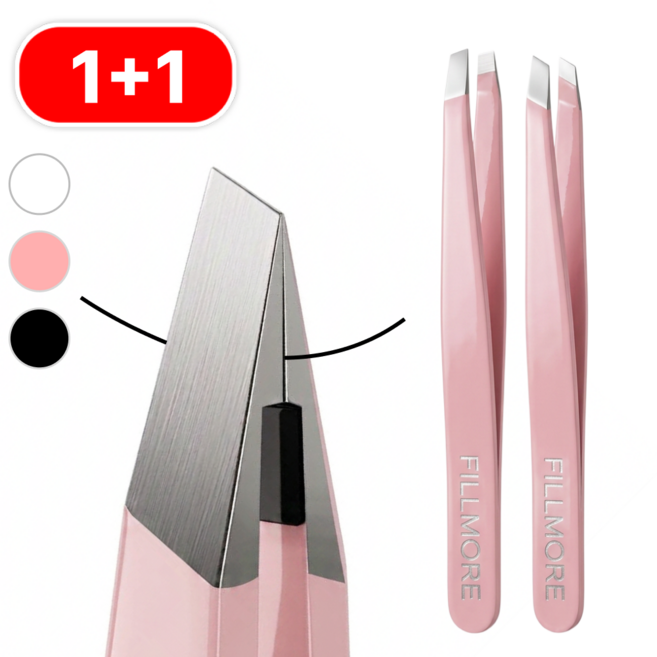 필모어 9세대 정밀 속눈썹 미세모족집게 정밀 안전 트위저, 1개, 라이트핑크