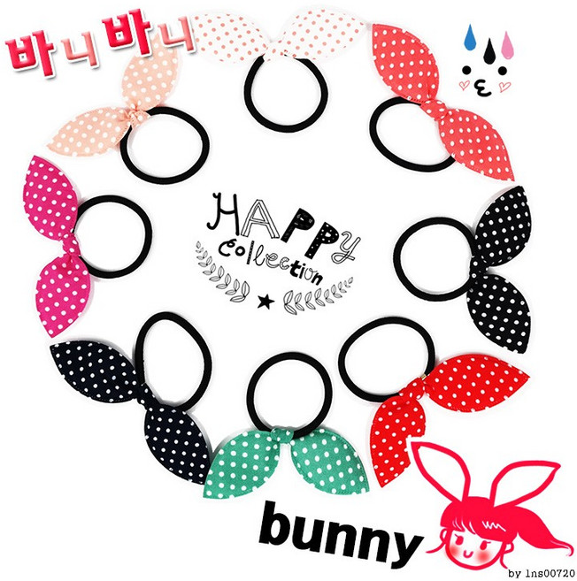 바니머리끈 100개 (랜덤발송)/곱창/고무줄/슈슈/헤어