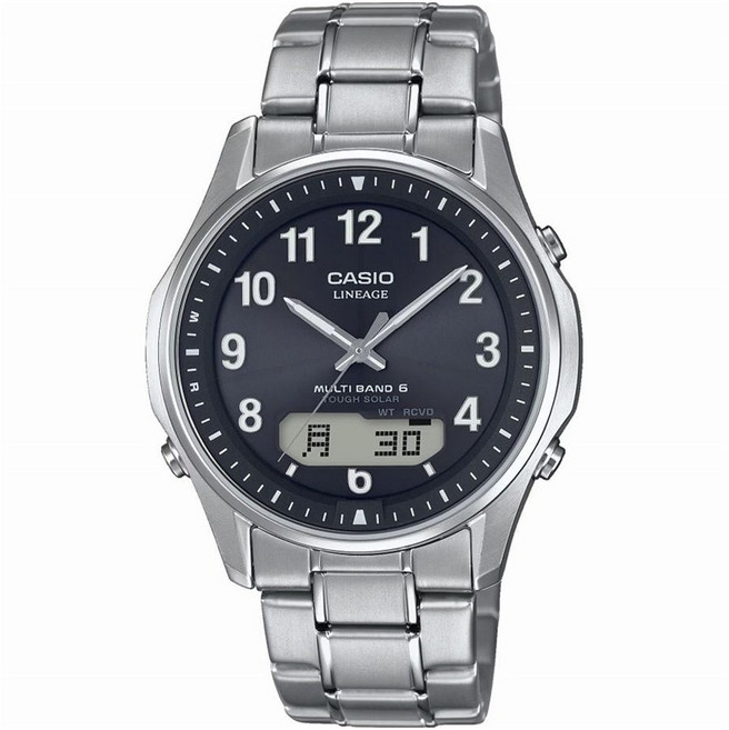 CASIO 卡西歐 男款Lineage系列Multiband 6 Tough鋼帶太陽能電波金屬腕錶 LCW-M100TSE-1A2JF