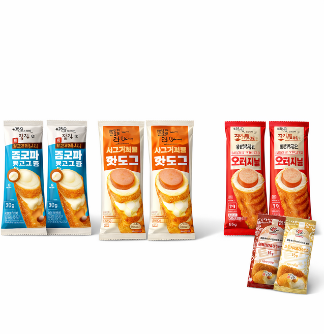 명랑핫도그 통모짜2 + 시그니처 2 + 오리지널 2 소스 증정