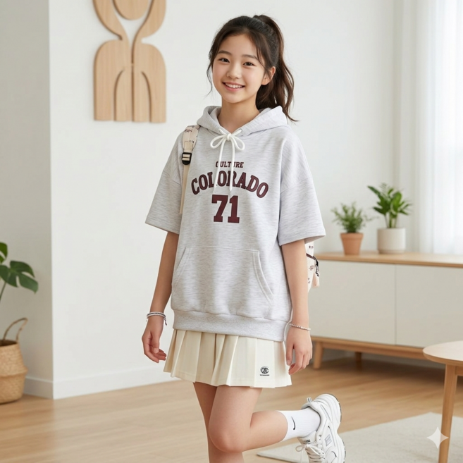 말괄량이 주니어 17호 19호 주니어의류 초등학생옷 반팔티셔츠 후드