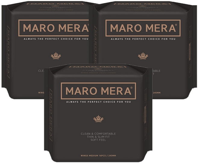 마로메라 순면 생리대, 중형, 16개입, 3개