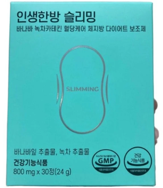인생한방 슬리밍 바나바 녹차카테킨 혈당케어 체지방 다이어트 보조제, 3개, 30정 - 쿠팡