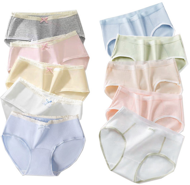 IEDUOS 여성 주니어 여아 순면 팬티 10종 세트 여학생 코튼 요일 삼각팬티