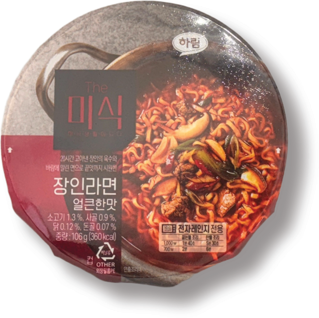 더미식 장인라면 얼큰한맛 컵 106g, 6개