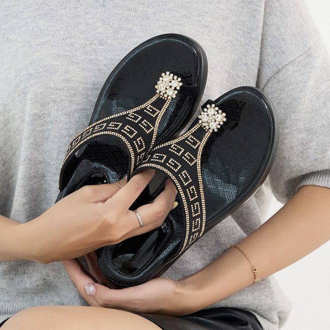 제이슈 슈리 통굽 웨지힐 큐빅 쪼리 5.5cm